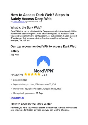 access the dark web